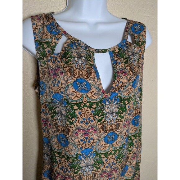 Floral Art Nouveau Sleeveless Mini Dress Size Medium Retro Indie Spring Festival - Picture 10 of 10